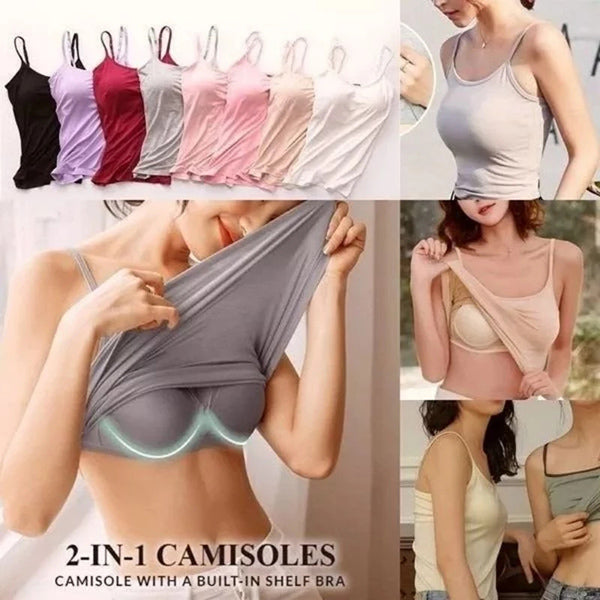 Women Tank Top with Built in Bra Camisole