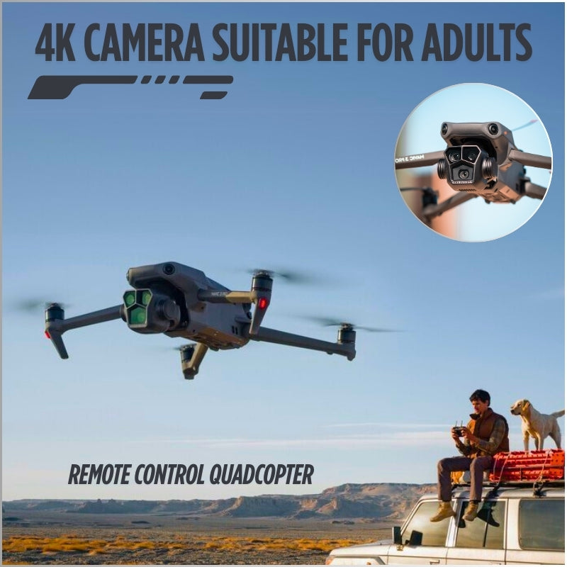 4K Camera Suitable for Adults, Remote Control Quadcopter with Auto Return, Brushless Motor, Circular Flight, Waypoints, Altitude Hold, Headless Mode, Long Flight Time.