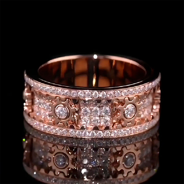 💖Father's Day Sales - 50% OFF 🎁Handmade Diamond Ornate Geometric 3D Band Ring