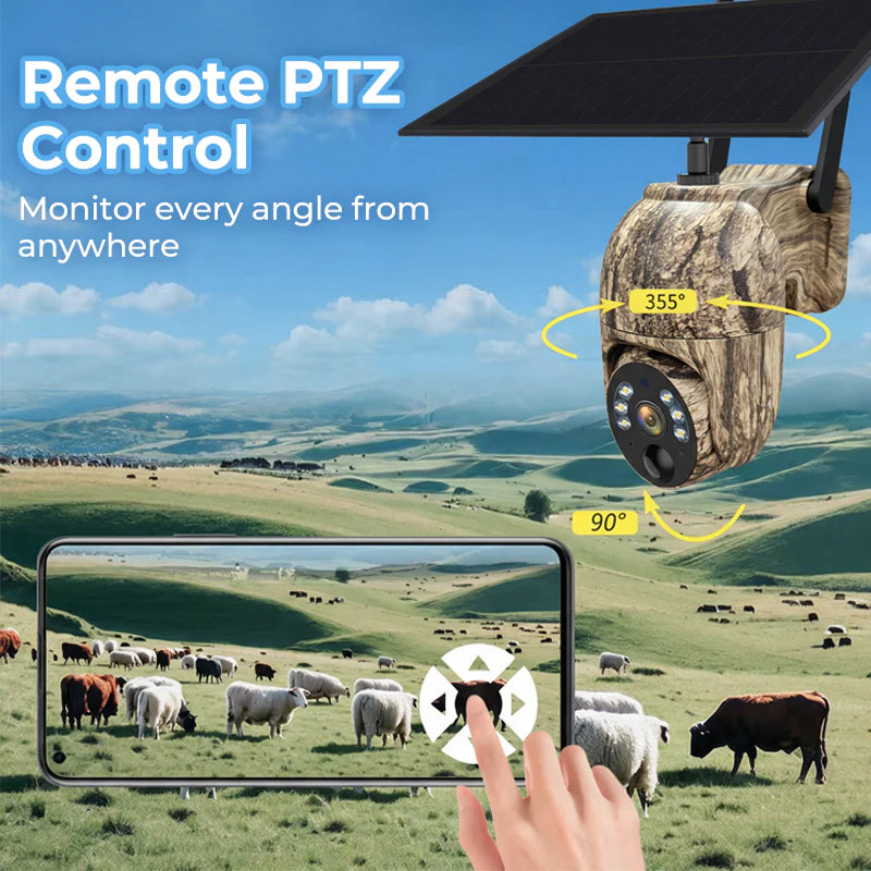 Ultimate WIFI LTE Solar Security Camera: 100% Wire-Free 2K Panoramic Surveillance