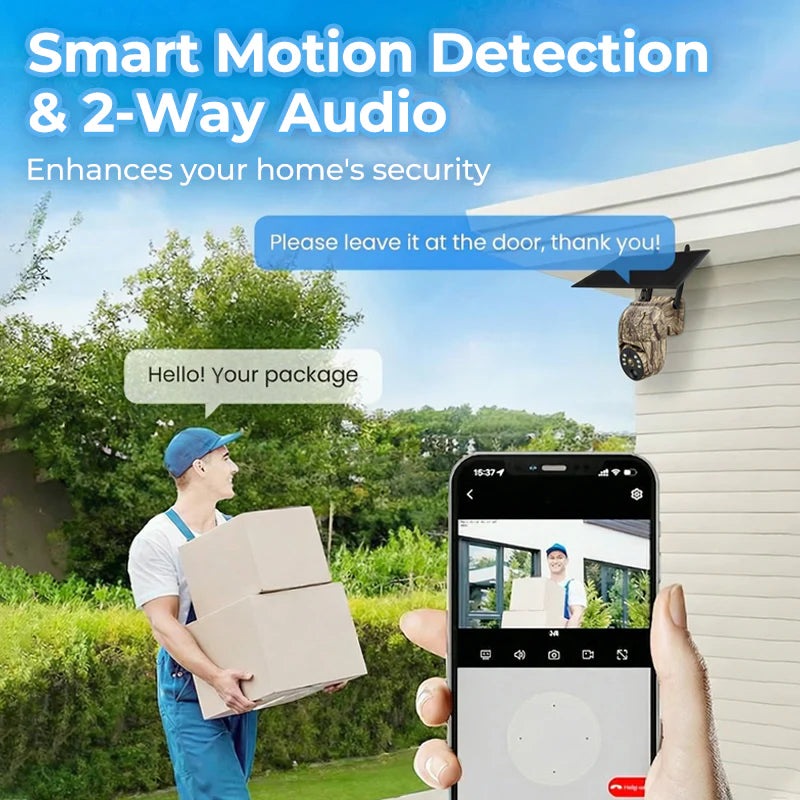 Ultimate WIFI LTE Solar Security Camera: 100% Wire-Free 2K Panoramic Surveillance