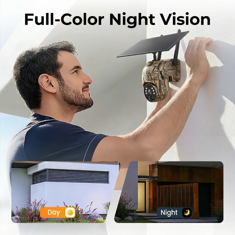 Ultimate WIFI LTE Solar Security Camera: 100% Wire-Free 2K Panoramic Surveillance