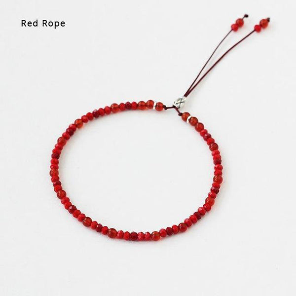 Lucky Handmade Buddhist Beads Red Rope Bracelet