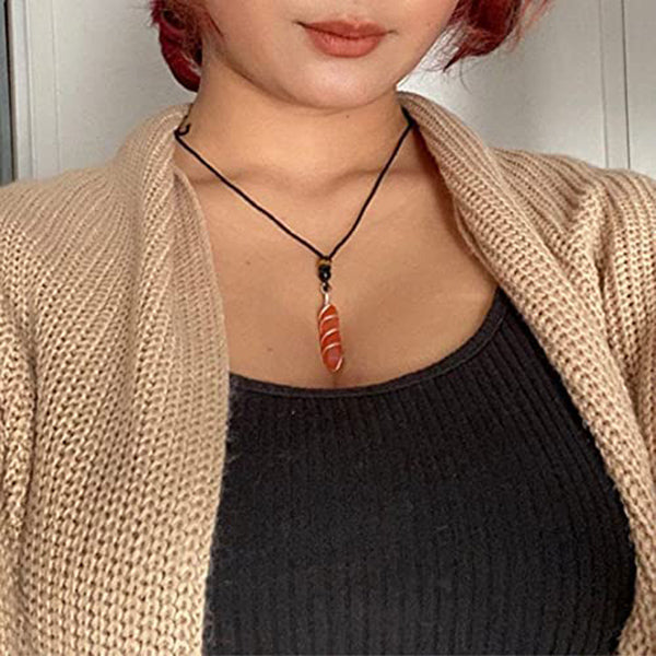 Carnelian Crystal Necklace